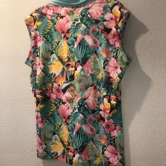 Tropical Shapes Women's Rolo Golf Sleeveless Top size XXL - Picture 9 of 9